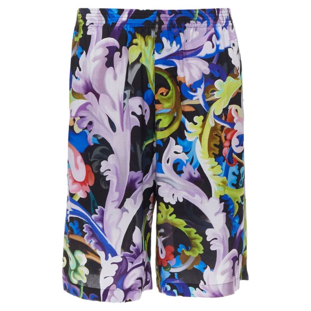 VERSACE 2021 Runway Baroccoflage floral baroque wide shorts IT48 M